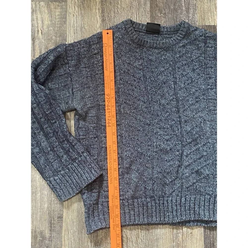 Vtg Westbury Alpaca Sweater Blue Mens Large Grandpa Academia Made in Switzerland